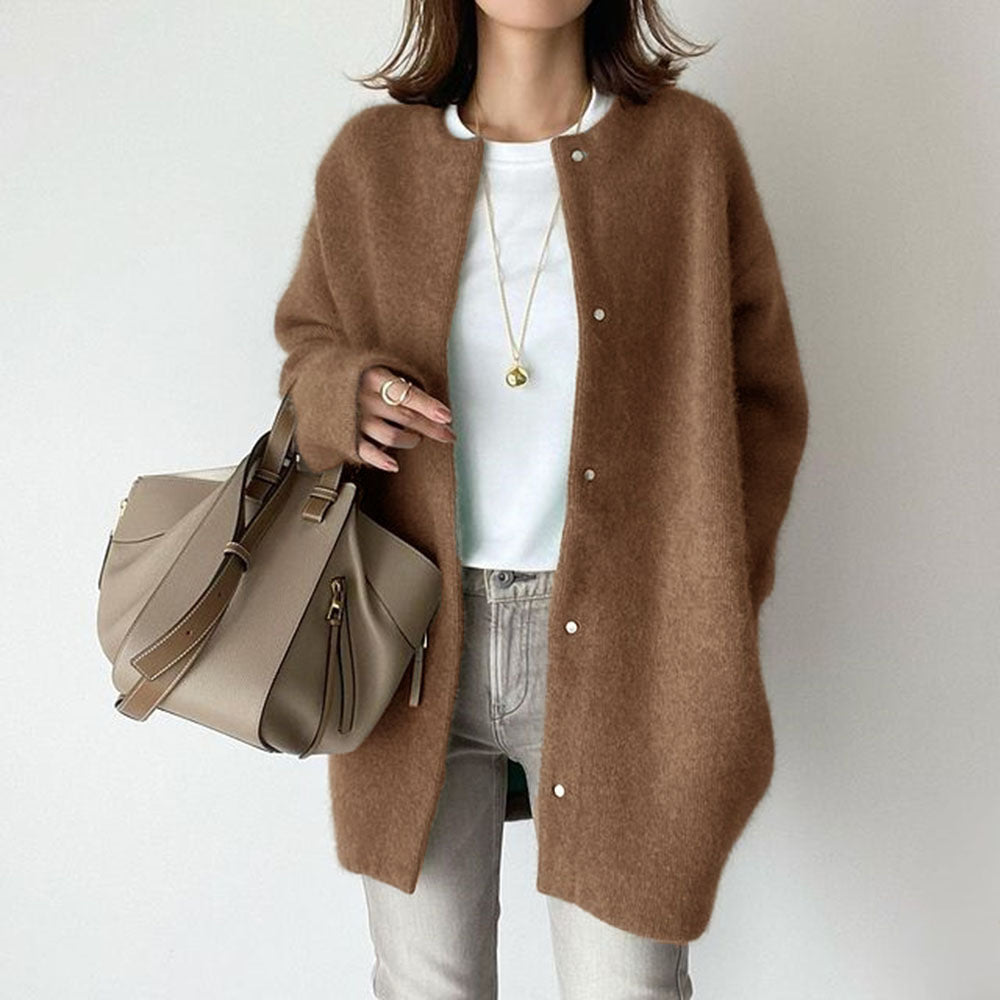 Victoria | Women's Longline Wool Cardigan, Luxury Knit Winter Layer