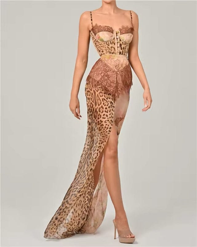 Susan | Animal Print Sleeveless Maxi Dress | Bold and Effortlessly Chic