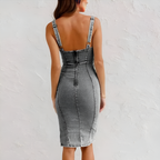 Fiona | Sleeveless Denim Midi Dress | Effortless Style for Every Day