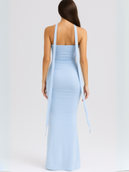 Emily | Women’s Strapless Choker Maxi Dress | Elegant Sculpted Evening Silhouette