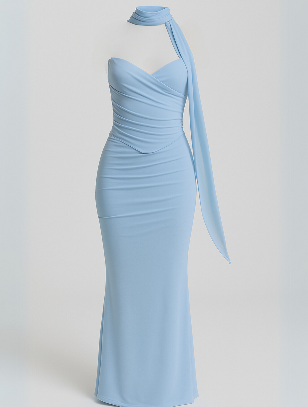 Emily | Women’s Strapless Choker Maxi Dress | Elegant Sculpted Evening Silhouette