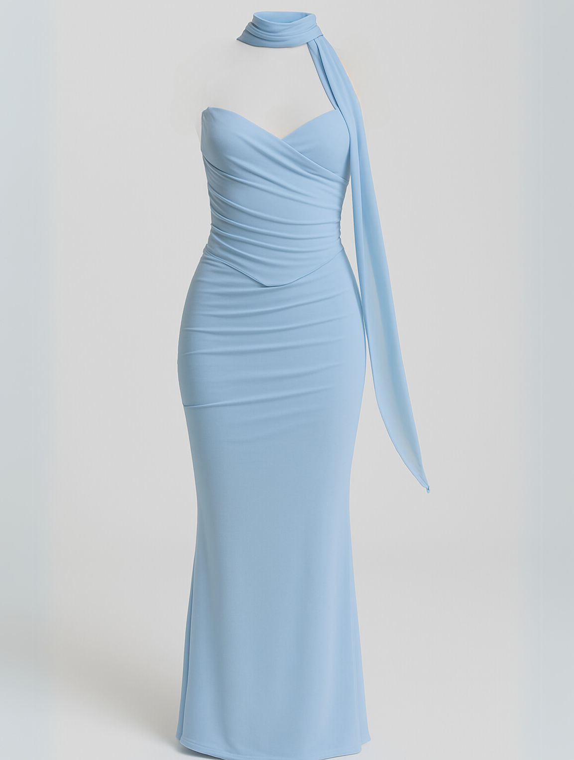 Emily | Women’s Strapless Choker Maxi Dress | Elegant Sculpted Evening Silhouette