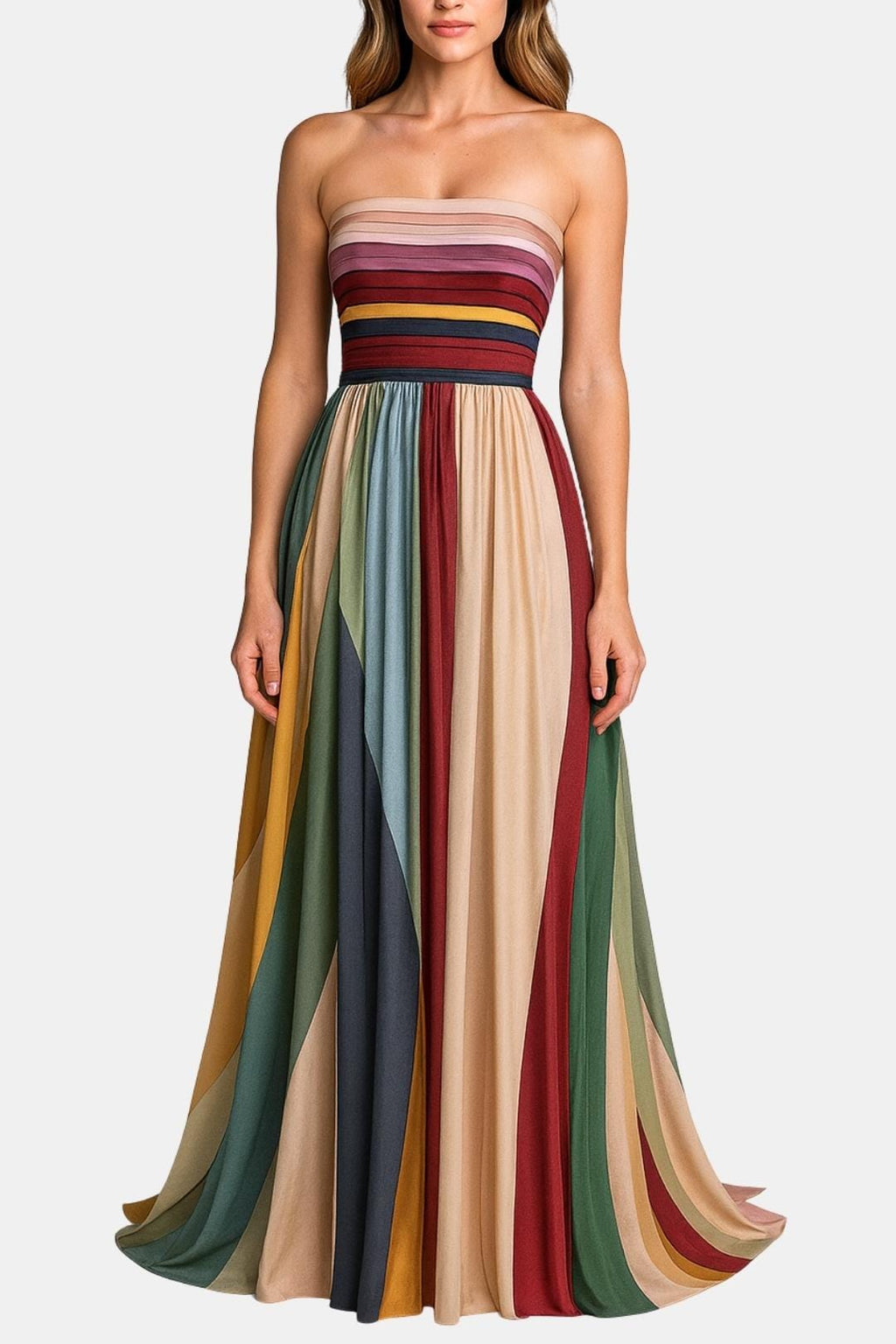 Maddison | Strapless Pleated Maxi Dress | Elegant Flow with Timeless Appeal