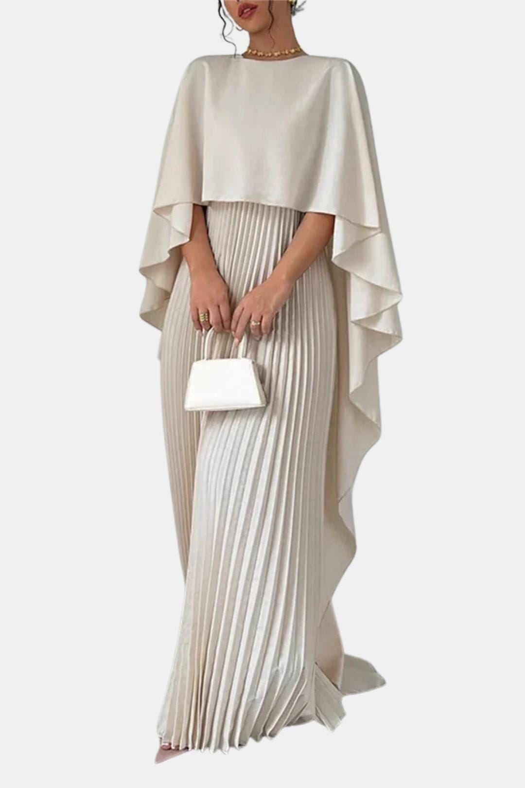 Dorothy | Pleated Chiffon Maxi Dress | High Neck & Effortless Grace