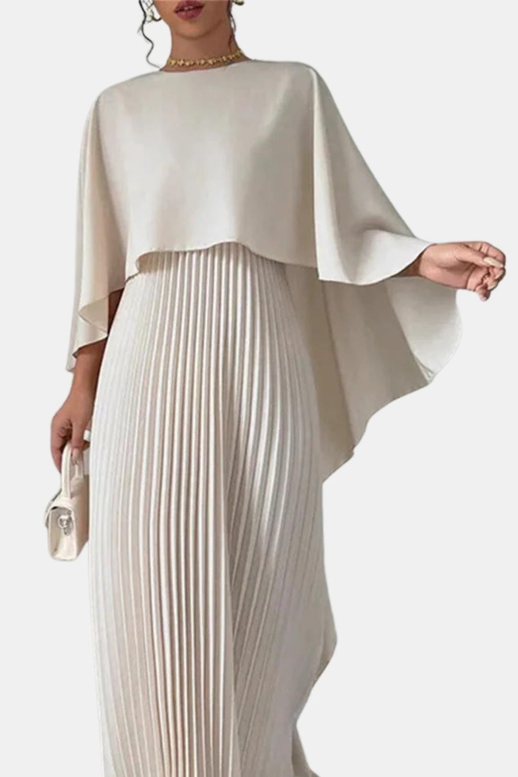 Dorothy | Pleated Chiffon Maxi Dress | High Neck & Effortless Grace