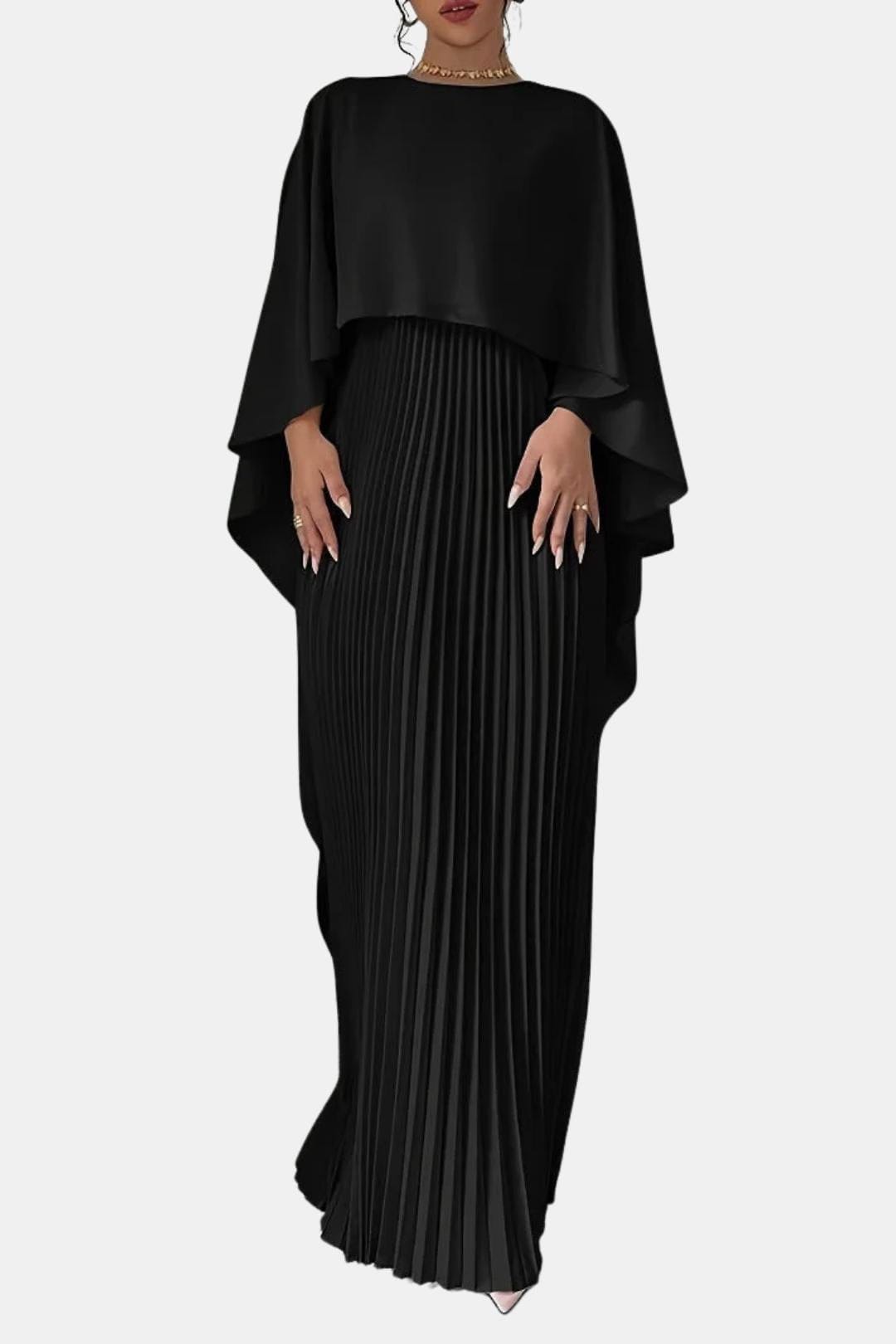 Dorothy | Pleated Chiffon Maxi Dress | High Neck & Effortless Grace