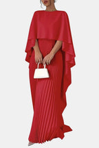 Dorothy | Pleated Chiffon Maxi Dress | High Neck & Effortless Grace