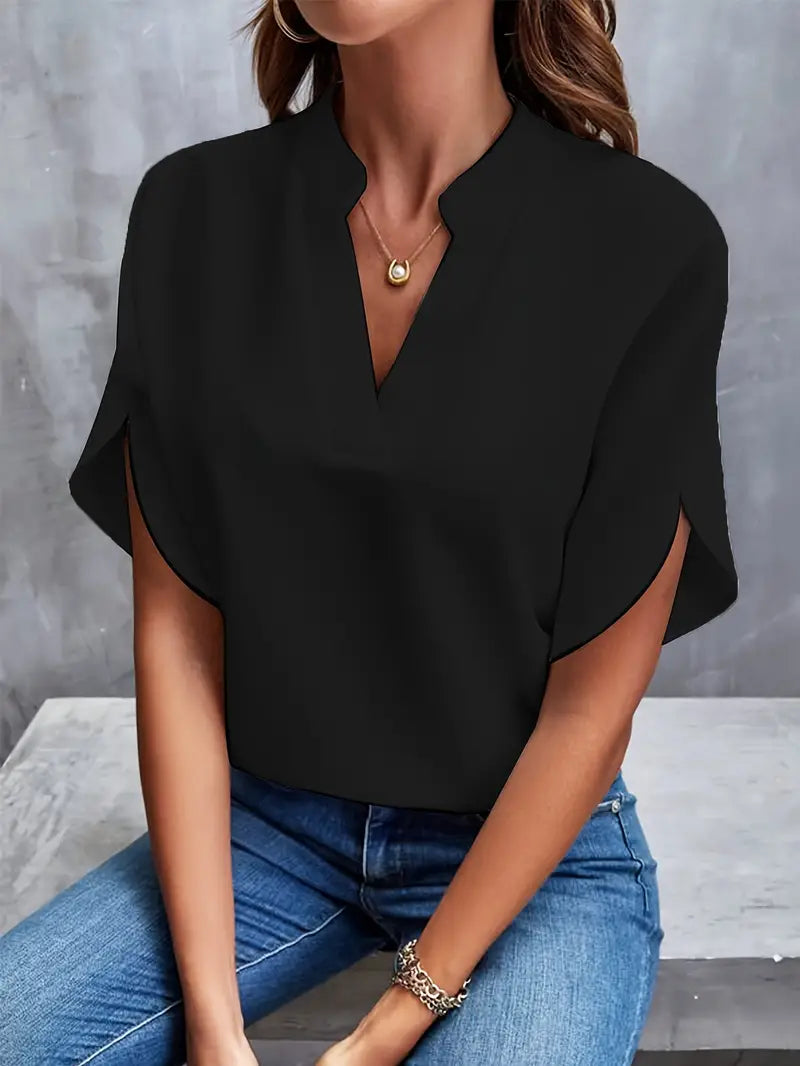 Lucia | Women's Elegant V-Neck Blouse | Lightweight and Versatile
