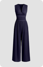 Albina | Women’s Viscose Pleated Bodice Jumpsuit | Elegant Wide-Leg Occasion Outfit