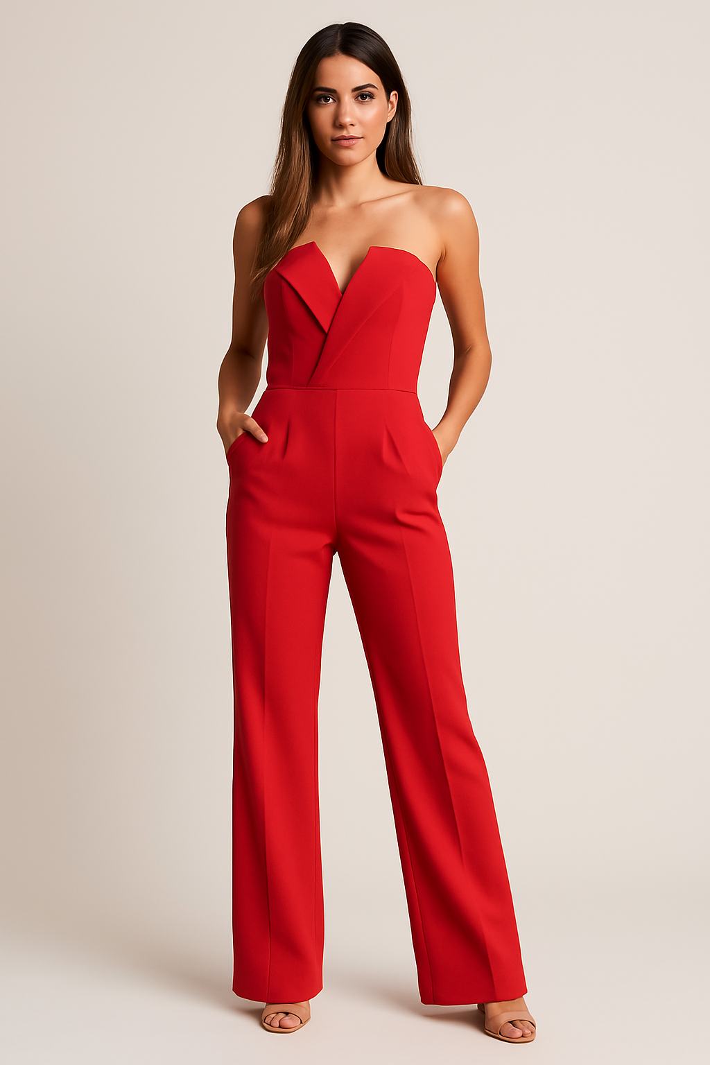 Rosie | Women’s Strapless Tuxedo Jumpsuit | Bold Elegance with Modern Tailored Glamour