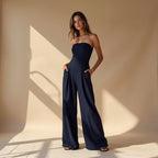 Emilia | Women’s Satin Bodice Jumpsuit | Luxury Elegance with a Tailored Silhouette