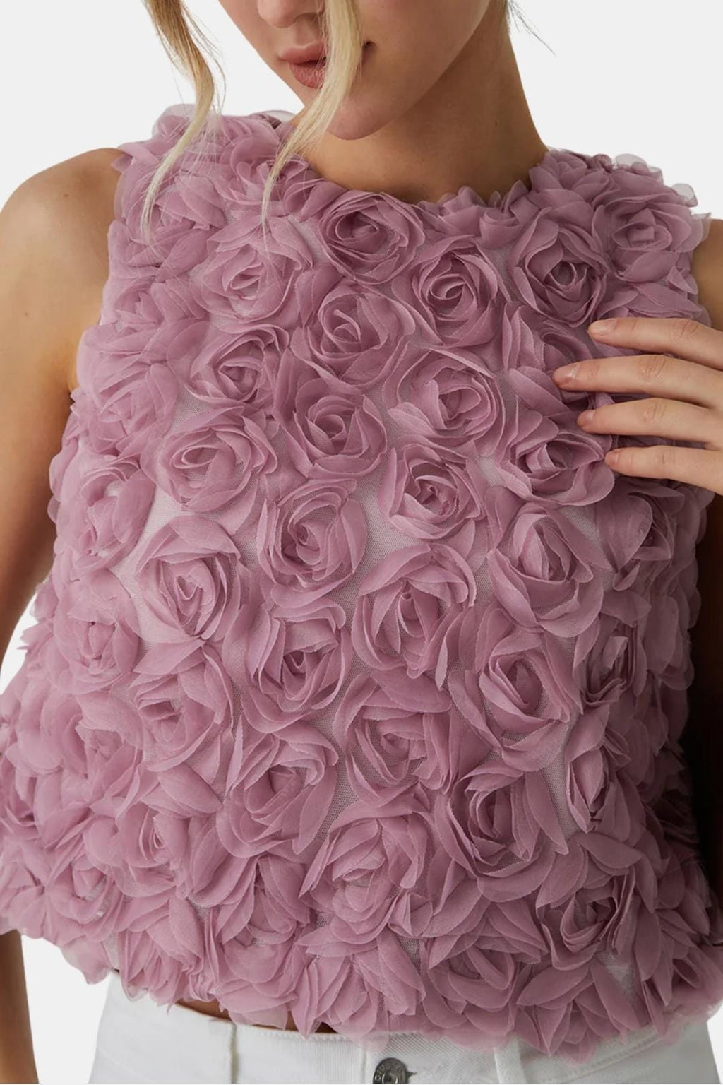 Valeria | Women's Textured Floral Blouse | Elegant Rose Design