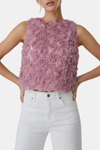 Valeria | Women's Textured Floral Blouse | Elegant Rose Design