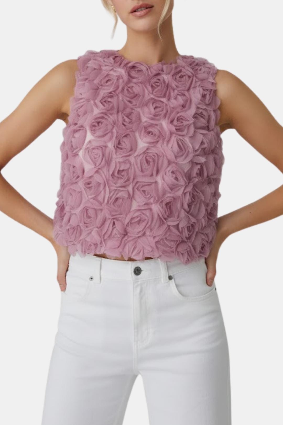Valeria | Women's Textured Floral Blouse | Elegant Rose Design