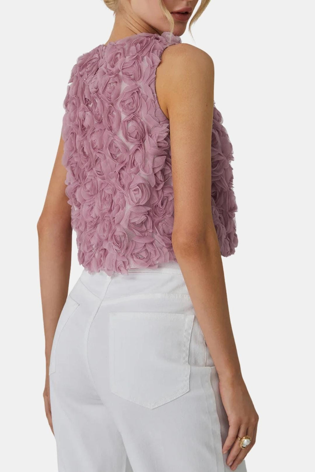 Valeria | Women's Textured Floral Blouse | Elegant Rose Design