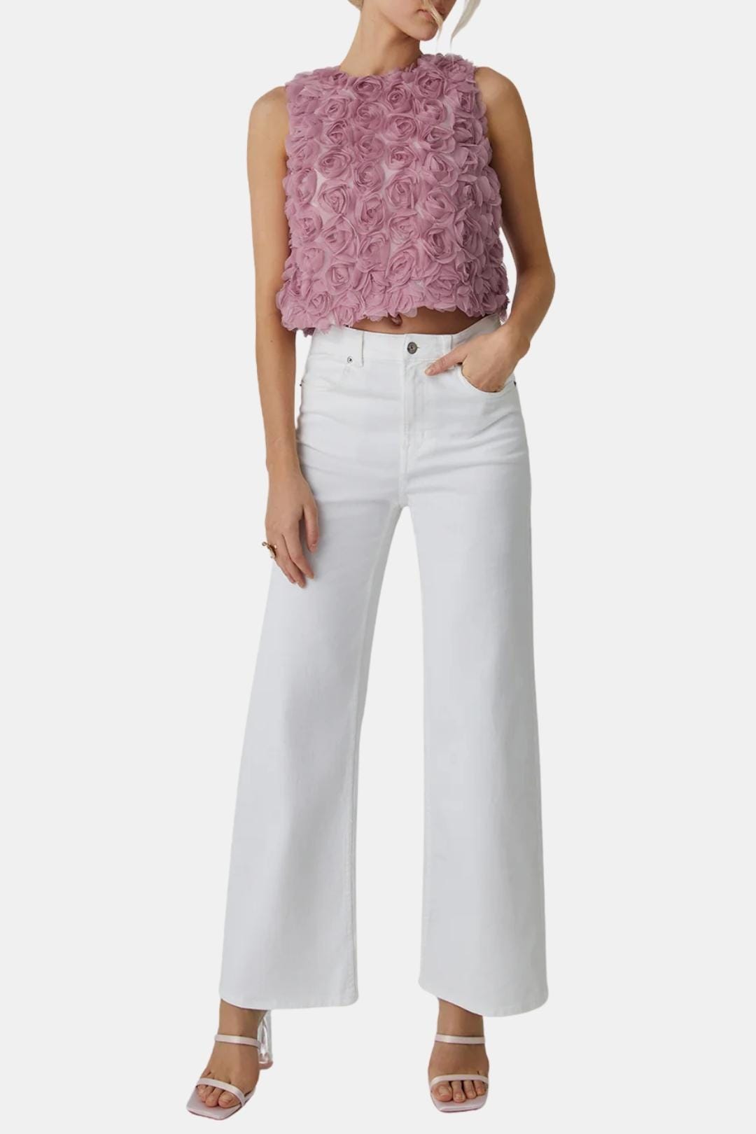 Valeria | Women's Textured Floral Blouse | Elegant Rose Design