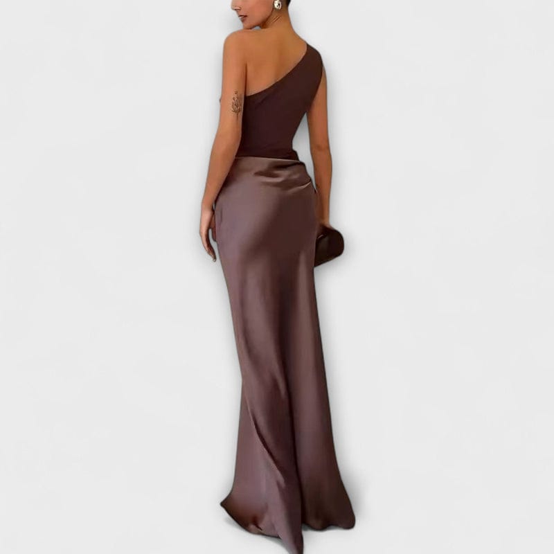 Ariella | One-Shoulder Pleated Maxi Dress | Graceful and Sophisticated