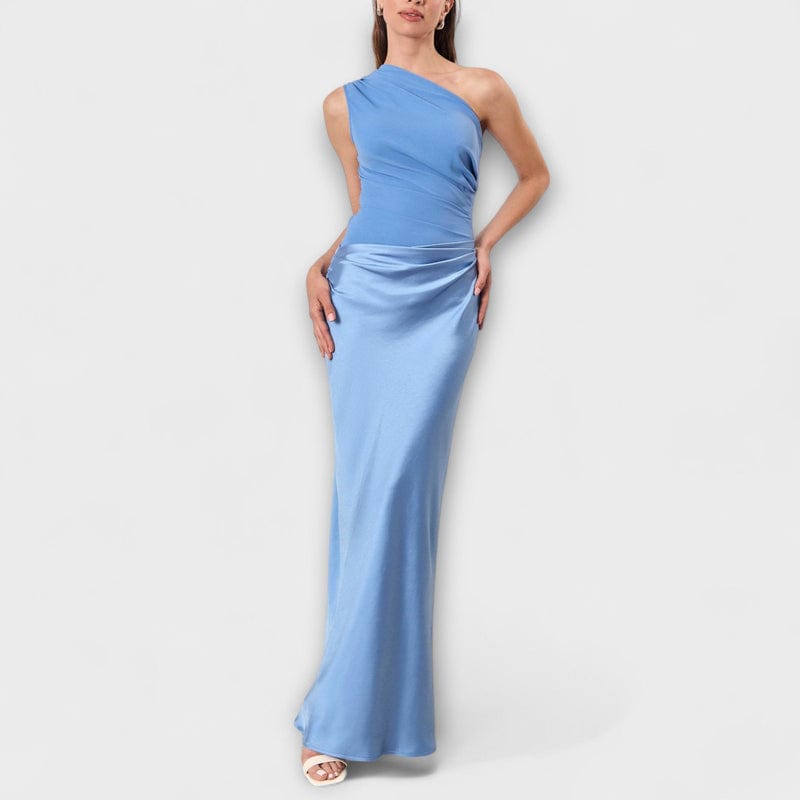 Ariella | One-Shoulder Pleated Maxi Dress | Graceful and Sophisticated