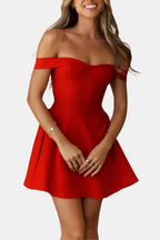 Winifred | Off-Shoulder Sculpted Mini Dress | Bold Silhouette & Evening Confidence