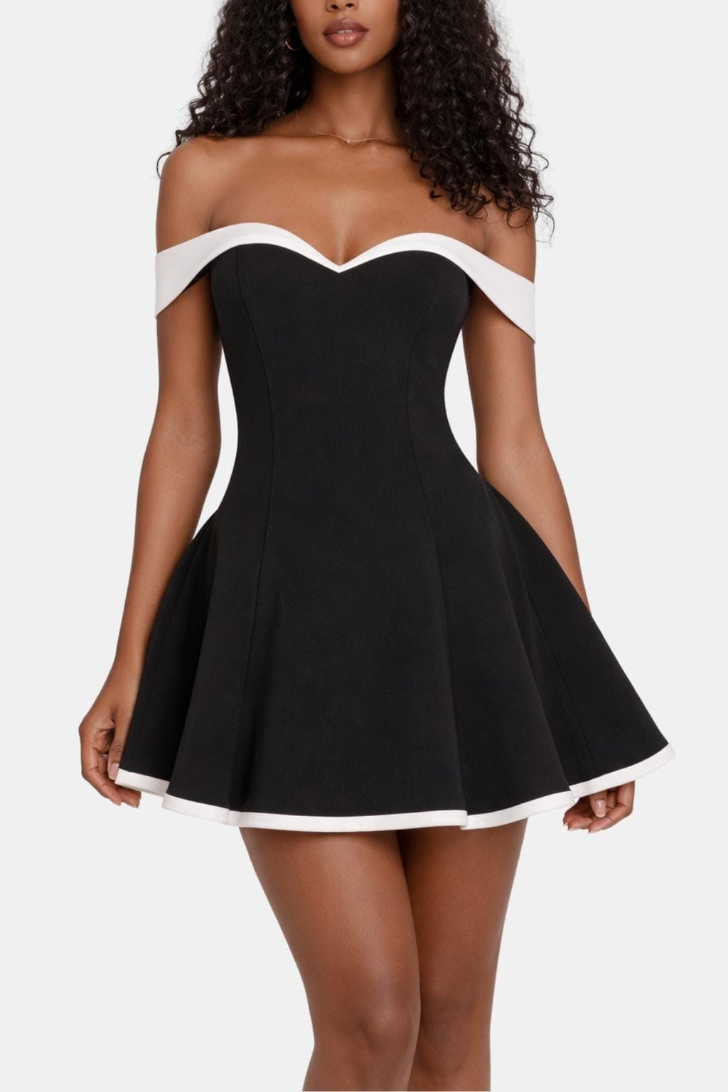 Winifred | Off-Shoulder Sculpted Mini Dress | Bold Silhouette & Evening Confidence