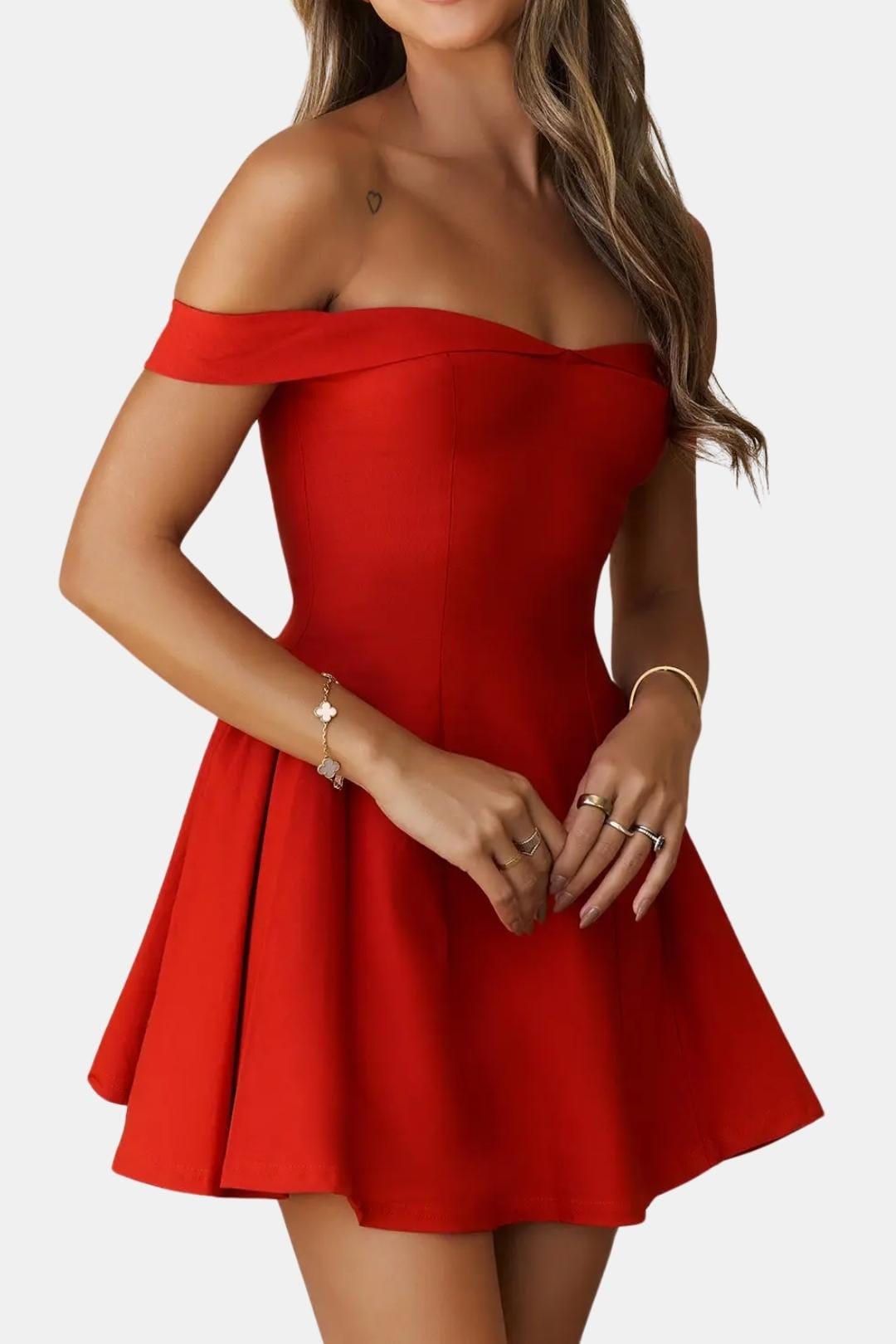 Winifred | Off-Shoulder Sculpted Mini Dress | Bold Silhouette & Evening Confidence