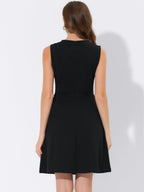 Holly | Sleeveless A-Line Midi Work Dress | Elegant Solid Color Office Style