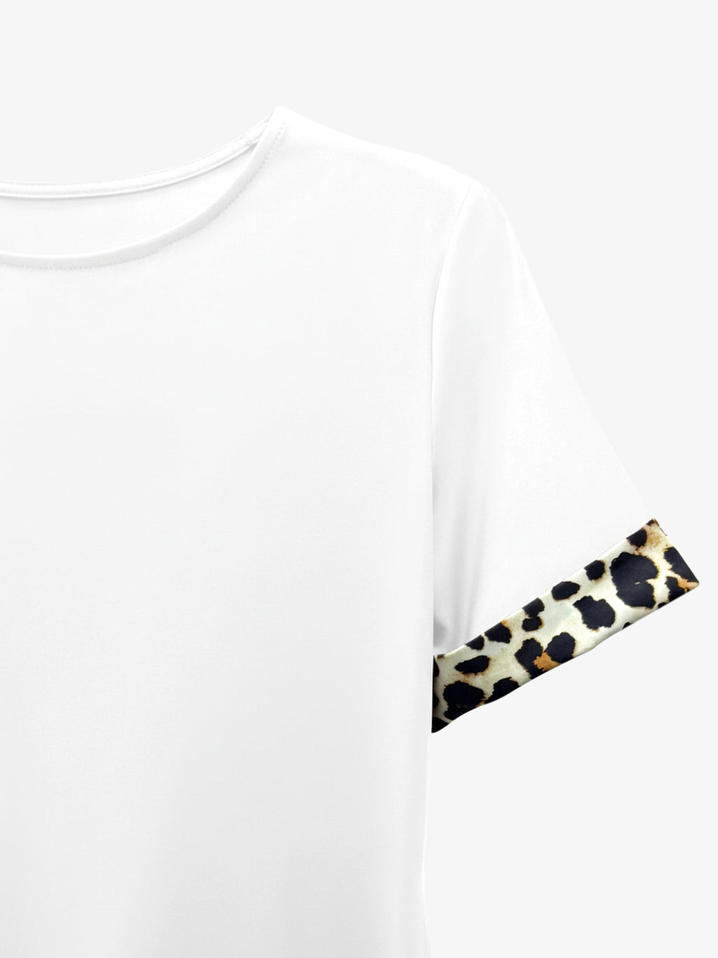 Poppy | Leopard Print Patchwork T-Shirt Dress | Effortless Casual Chic