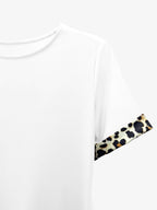 Poppy | Leopard Print Patchwork T-Shirt Dress | Effortless Casual Chic