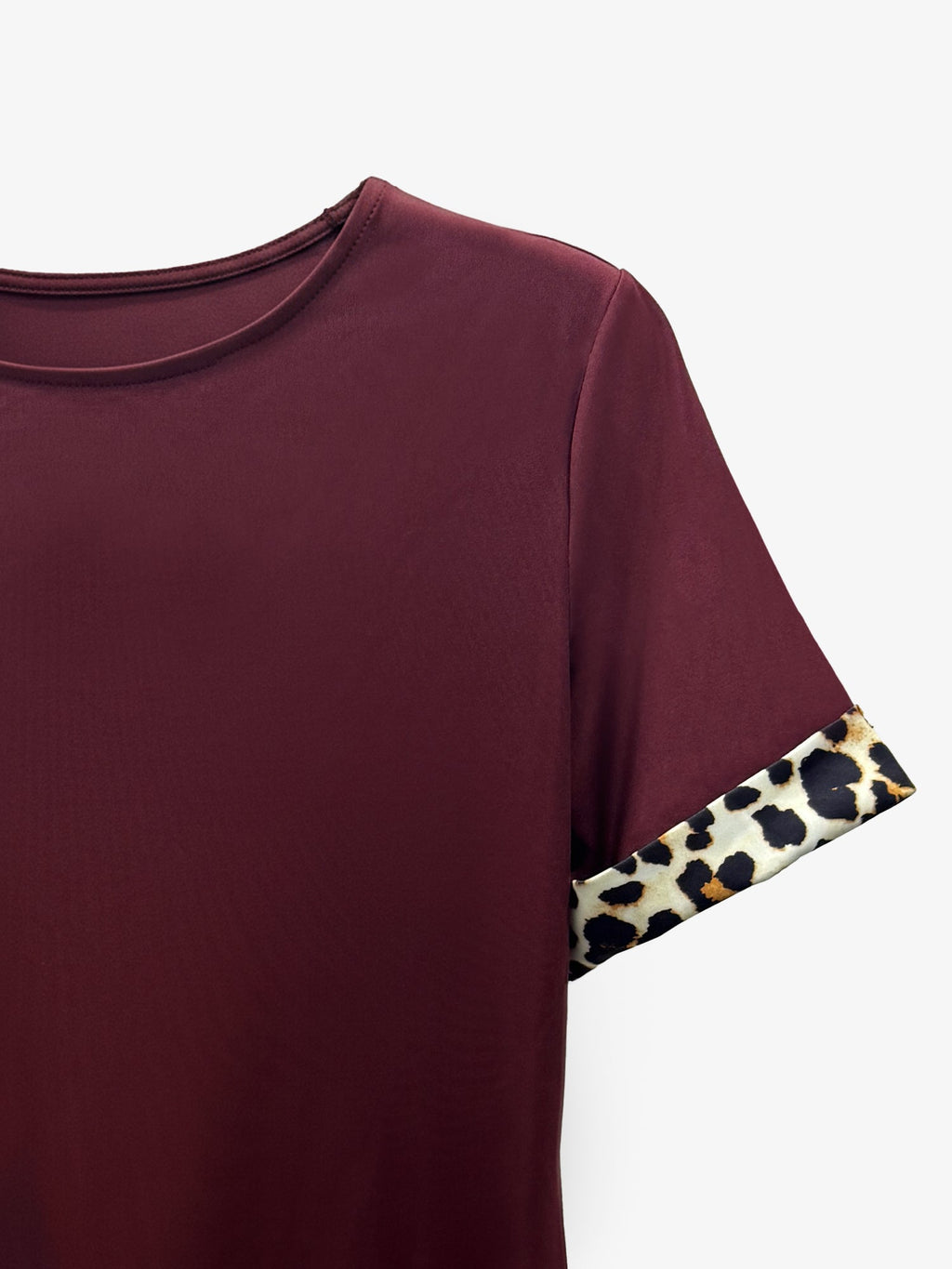 Poppy | Leopard Print Patchwork T-Shirt Dress | Effortless Casual Chic