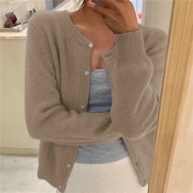 Ottilie | Women's Button Front Knit Cardigan, Soft Knit Button-Up Sweater – Casual Everyday