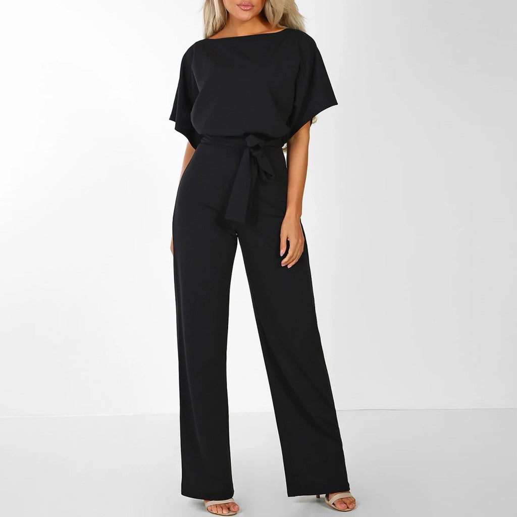 Catrin | Women’s Tie-Front Batwing Jumpsuit | Effortless Elegance & Relaxed Fit