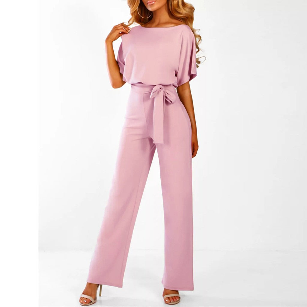 Catrin | Women’s Tie-Front Batwing Jumpsuit | Effortless Elegance & Relaxed Fit