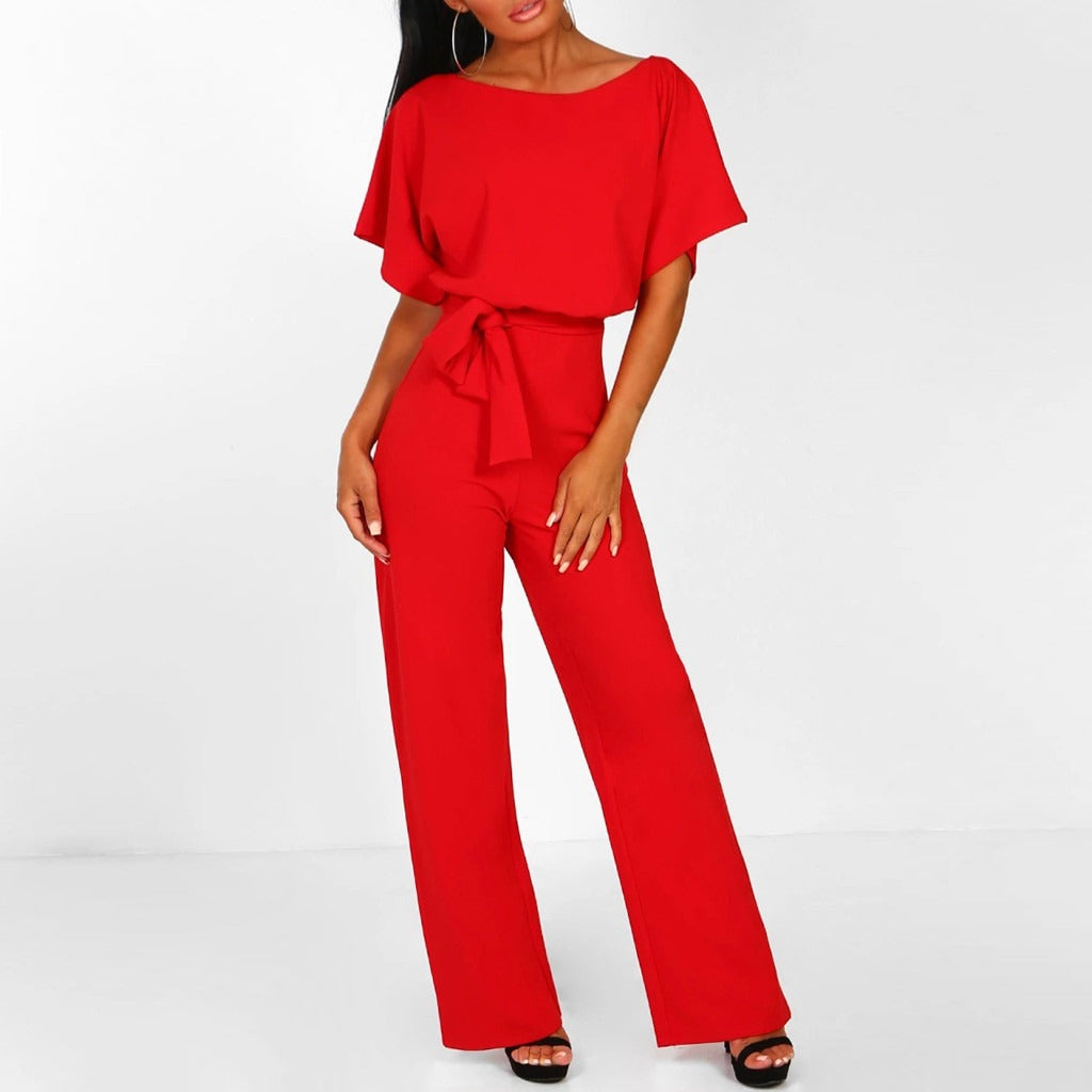 Catrin | Women’s Tie-Front Batwing Jumpsuit | Effortless Elegance & Relaxed Fit