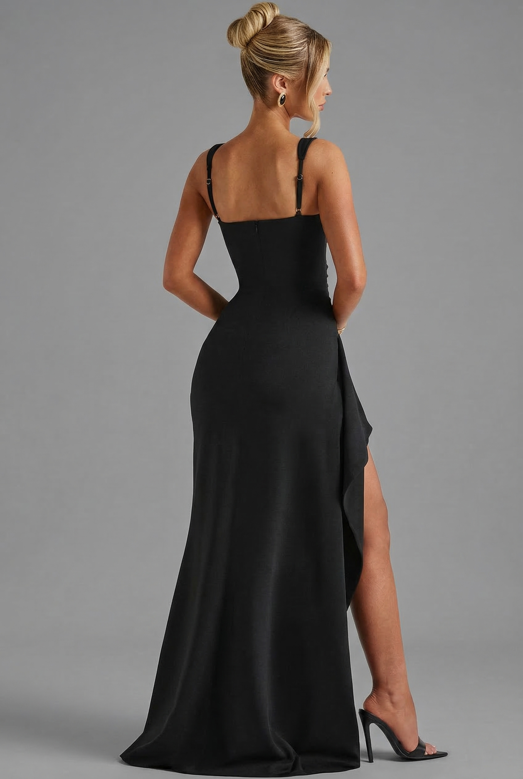Isla | Elegant Bodycon Slip Maxi Dress | Open Back & Leg Split Glam