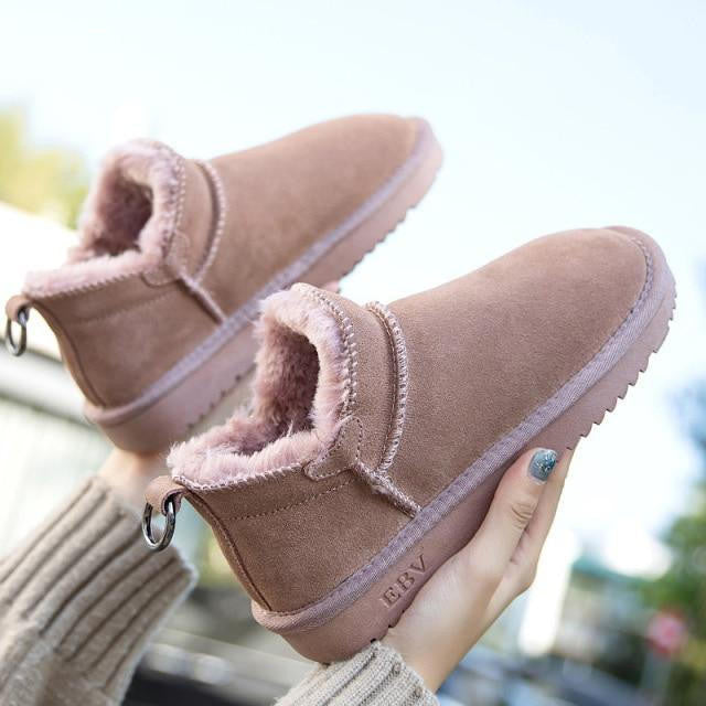 Else | Women's Faux Fur Lined Ankle Boots, Non-Slip Winter Boots