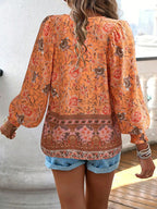 Julia | Women's Floral Boho Blouse | Free-Spirited and Elegant