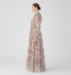 Willow | Women’s Floral Mock Neck Maxi Dress | Elegant Flowing Romantic Silhouette