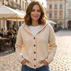 Claudia | Women's Hooded Cardigan, Longline Wool Blend Winter Knit