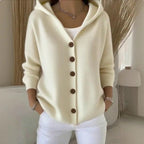 Claudia | Women's Hooded Cardigan, Longline Wool Blend Winter Knit