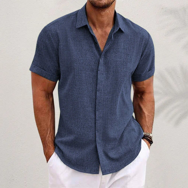 Mario | Men’s Short Sleeve Linen Shirt | Lightweight Summer Essential