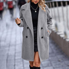 Karin | Women's Mid-Length Coat, Elegant Wool Blend Winter Outerwear