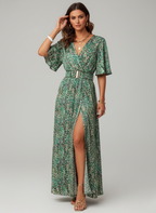 Evie | Women’s High Slit Wrap Maxi Dress | Elegant Flowing Statement Silhouette
