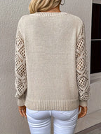 Hannah | Women's Lace Knit Sweater, Elegant Soft Pullover for Chic Casual Wear