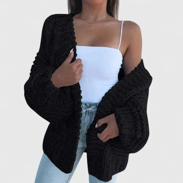 Romilly | Women's Chunky Knit Open Cardigan, Soft Oversized Layering Sweater for Casual wear