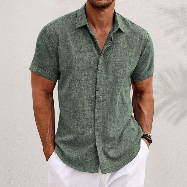 Mario | Men’s Short Sleeve Linen Shirt | Lightweight Summer Essential