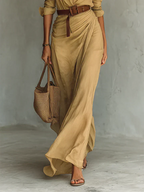 Amelia | Lapel-Wrap Maxi Dress | Elegant and Flowing