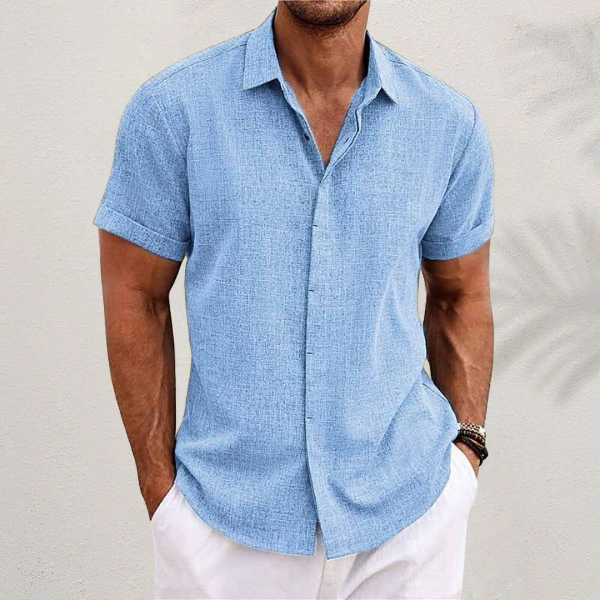 Mario | Men’s Short Sleeve Linen Shirt | Lightweight Summer Essential