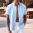 Mario | Men’s Short Sleeve Linen Shirt | Lightweight Summer Essential