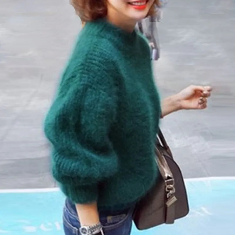 Abby | Women's Angora Knit Sweater, Casual Soft Winter Pullover for Everyday Wear