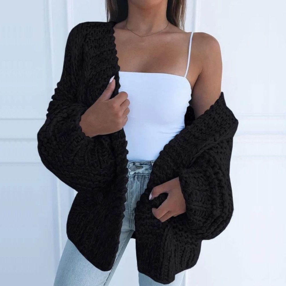 Romilly | Women's Chunky Knit Open Cardigan, Soft Oversized Layering Sweater for Casual wear